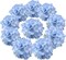 Spring Tabletop Decor – 10PCS Blue Silk Hydrangea Artificial Flower Heads with Stems for Home, Wedding & Party